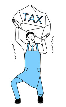 man struggles under tax burden clip art preview
