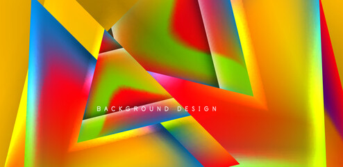 Abstract bakground with overlapping triangles and fluid gradients for covers, templates, flyers, placards, brochures, banners