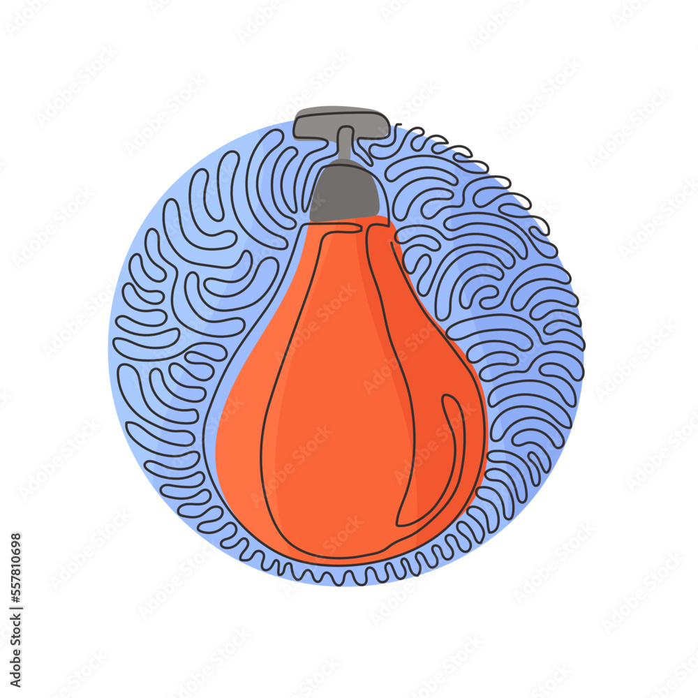 Poster continuous one line drawing punching boxing speed bag. hitting speed bag for boxing training. boxing