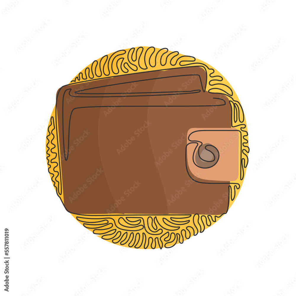 Poster single one line drawing wallet icon in trendy flat style. outline money wallet. modern wallet line i