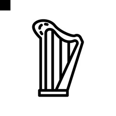 harp icon line style vector
