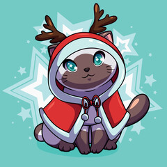 Vector design beautiful kittens in costume
