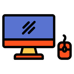 Computer filled line icon