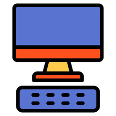 Computer filled line icon