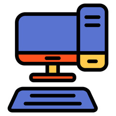 Computer filled line icon