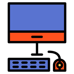 Computer filled line icon