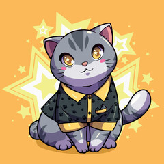 Vector design beautiful kittens in costume
