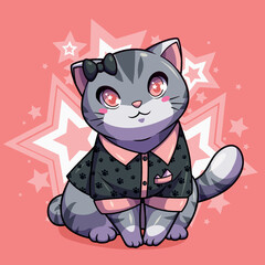 Vector design beautiful kittens in costume
