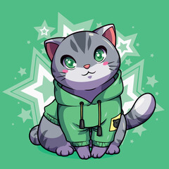 Vector design beautiful kittens in costume
