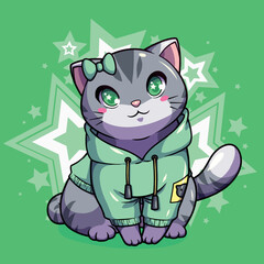 Vector design beautiful kittens in costume

