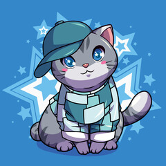 Vector design beautiful kittens in costume
