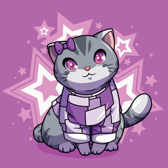 Vector design beautiful kittens in costume
