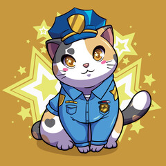 Vector design beautiful kittens in costume
