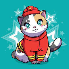 Vector design beautiful kittens in costume
