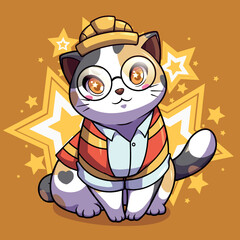 Vector design beautiful kittens in costume

