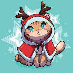 Vector design beautiful kittens in costume
