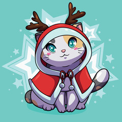 Vector design beautiful kittens in costume
