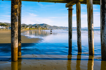 Under the pier. Cayucos beach on California's central coast