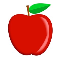 red apple isolated on white