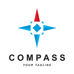 Obraz premium compass logo vector with slogan template
