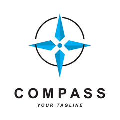 compass logo vector with slogan template