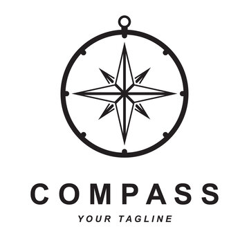compass logo vector with slogan template