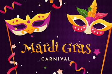 Fototapeta na wymiar Mardi Gras festival carnival background. Vector Illustration. 