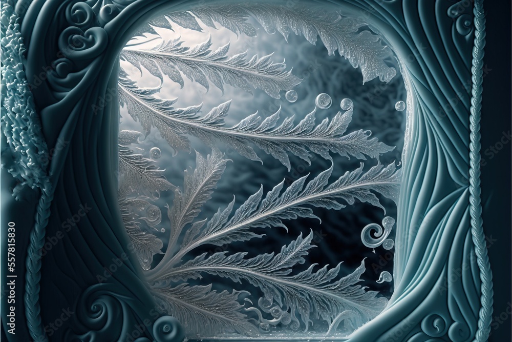 Poster background with snowflakes generative ai