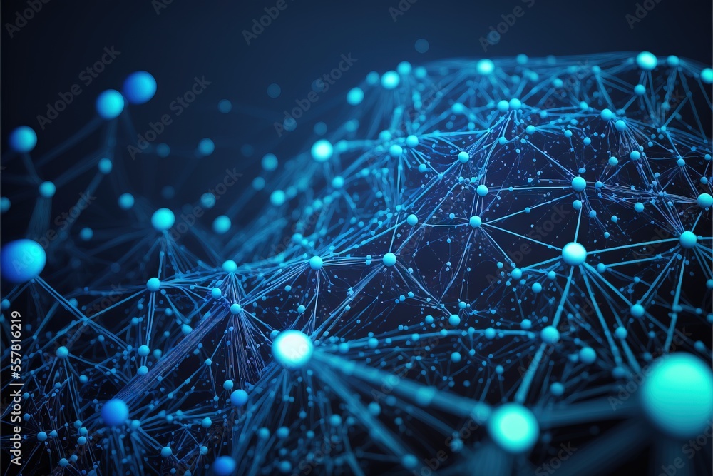 Poster background with molecule generative ai