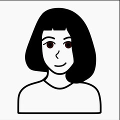 lively woman with brown eyes and black hair