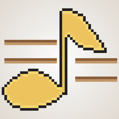 Fototapeta premium music note with pixel art. Vector illustration