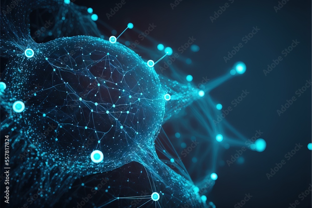 Poster a blue abstract background with lines. generative ai
