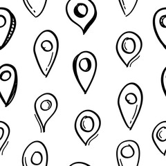 map pins sign location Seamless pattern