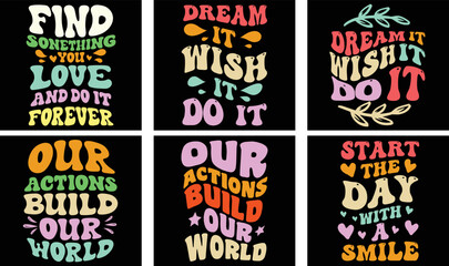Motivational Saying T-shirt Design Bundle. Motivational Saying Vector Graphics. Motivational Typography t shirt design