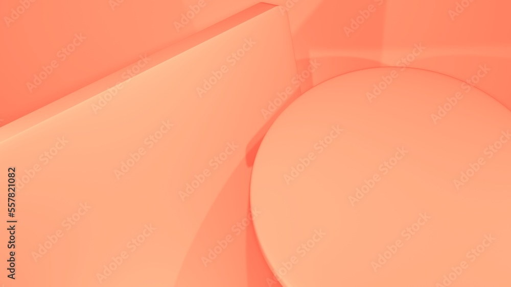Poster 3d render. abstract shapes or abstract background colored pink and orange. abstract object.