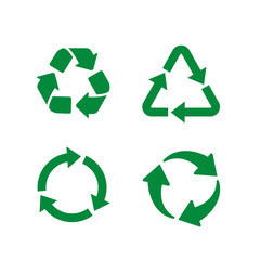 Obraz premium Recycle icon set green color vector illustration