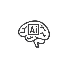 Artificial mind line icon