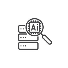 AI analytics line icon