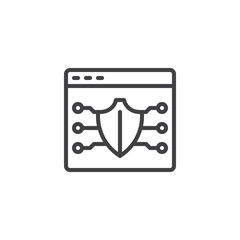 Cyber security line icon