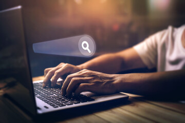 Data search engine optimization browser webpage technology internet networking business concept,...