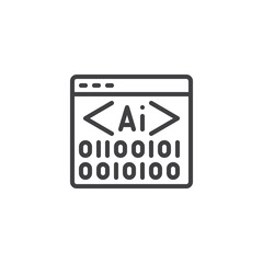 AI coding line icon