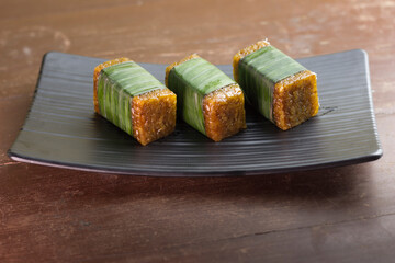 Wajik Ketan is Traditional Indonesian food made from sticky rice, brown sugar and coconut milk