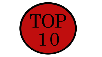 Top 10. Best ten list.  Winner tape award text title. 