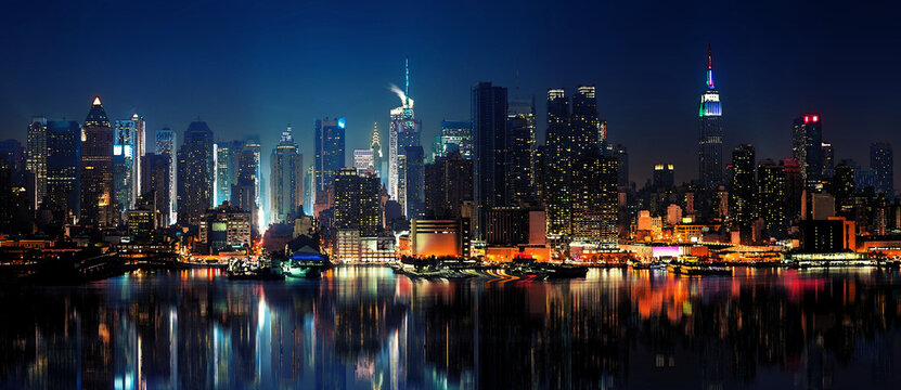 View on Manhattan at night
