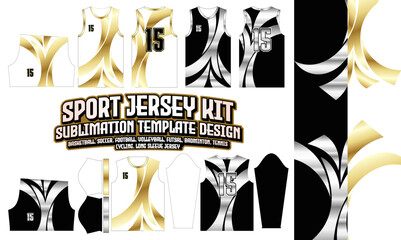 Golden Jersey Design Apparel Sport Wear layout pattern 314 for Soccer Football E-sport Basketball volleyball Badminton Futsal t-shirt