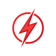 lightning bolt icon vector design template in white background