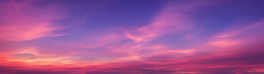 Beautiful pastel pink and purple skies and clouds at night as the sun sets.