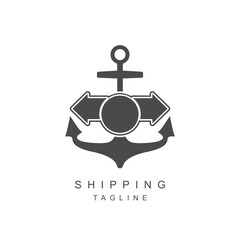 Anchor and arrows. Transportation logo design. Shipping busines