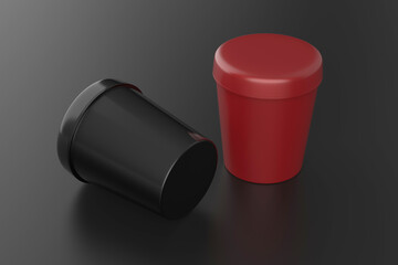 cosmetic jar mockup isolated on black background. 3d illustration