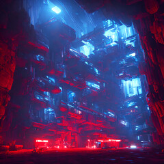 futuristic cyberpunk city with lights | AI generated